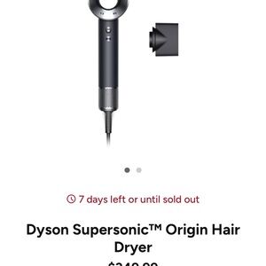 Dyson Supersonic Origin Hair Dryer in Black and Silver